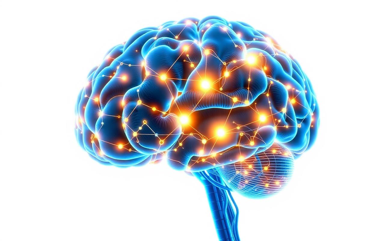 Illustration of brain neural activity supported by MemoClear